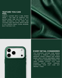 TEXTURED LEATHER CASE — GREEN