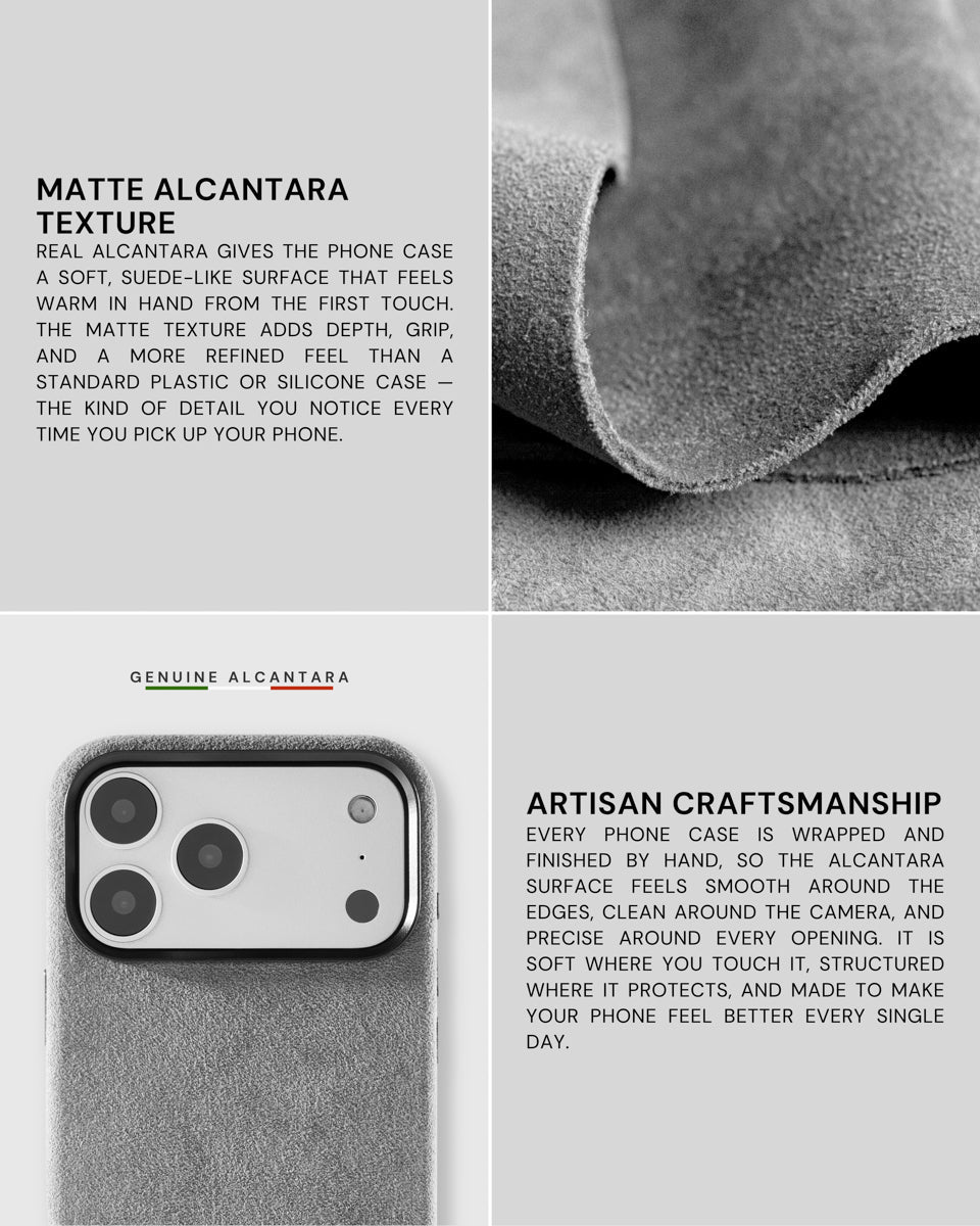 ALCANTARA PHONE CASE — ASH
