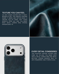 VINTAGE LEATHER NA CASE NG TELEPONO — BLUE