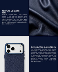 TEXTURED LEATHER CASE — BLUE