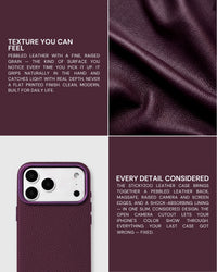TEXTURED LEATHER CASE — BURGUNDY