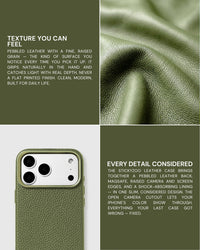 TEXTURED LEATHER CASE — OLIVE