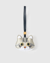 AMERICAN SHORTHAIR CAT CHARM – SILVER TABBY EDITION