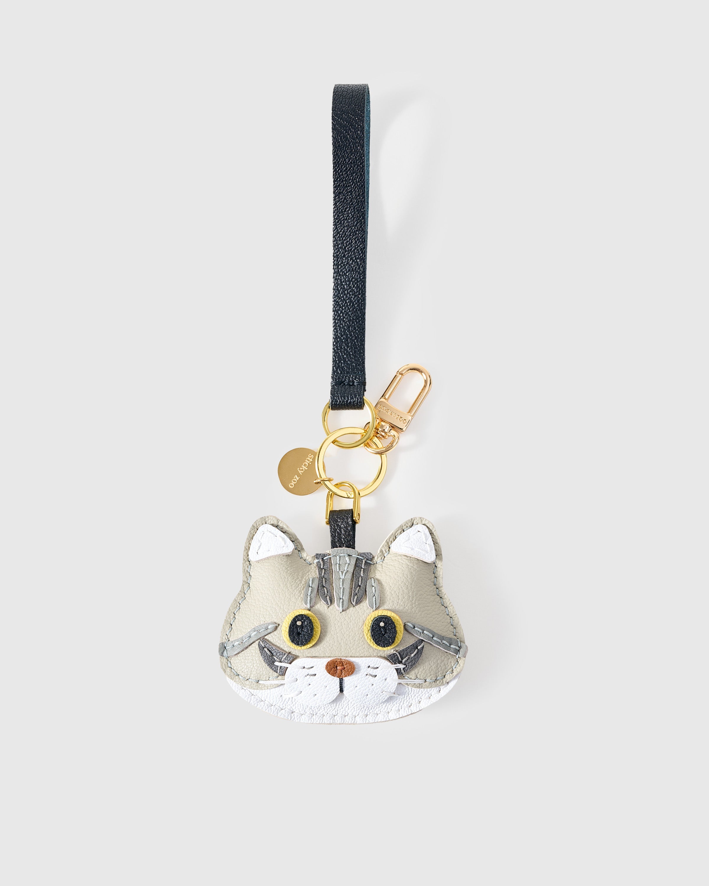 AMERICAN SHORTHAIR CAT CHARM – SILVER TABBY EDITION