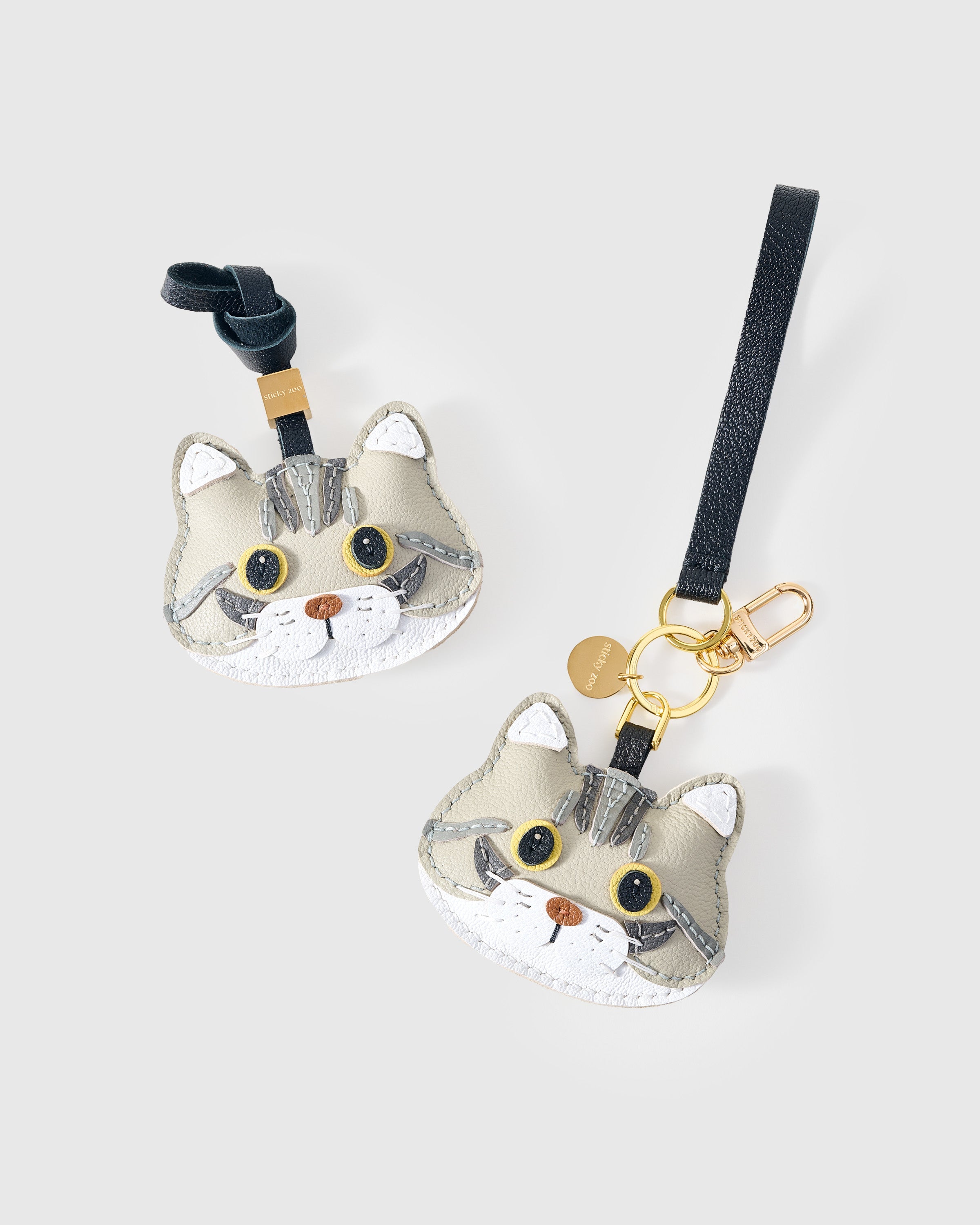 AMERICAN SHORTHAIR CAT CHARM – SILVER TABBY EDITION