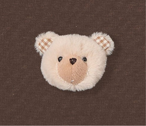 KHAKI TEDDY CHECK-EAR NA PALAMUT NA T-SHIRT