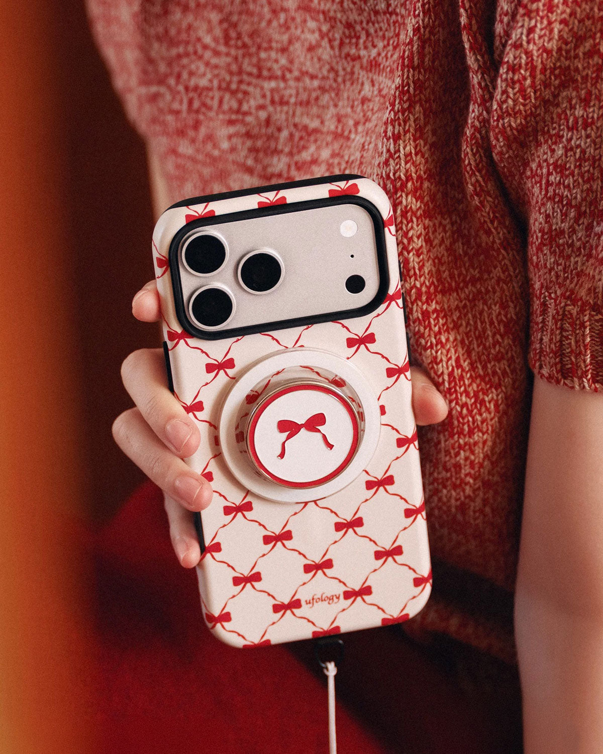 RED BOW LATTICE PHONE CASE