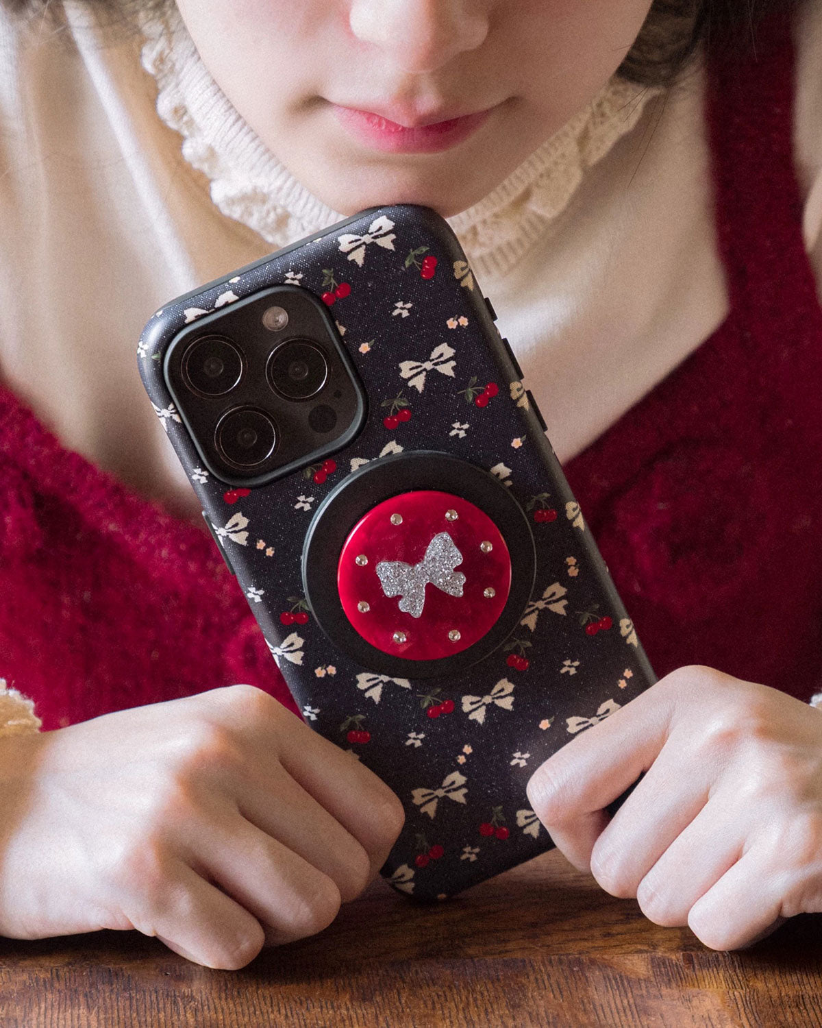 CHERRY BOW NIGHT PHONE CASE