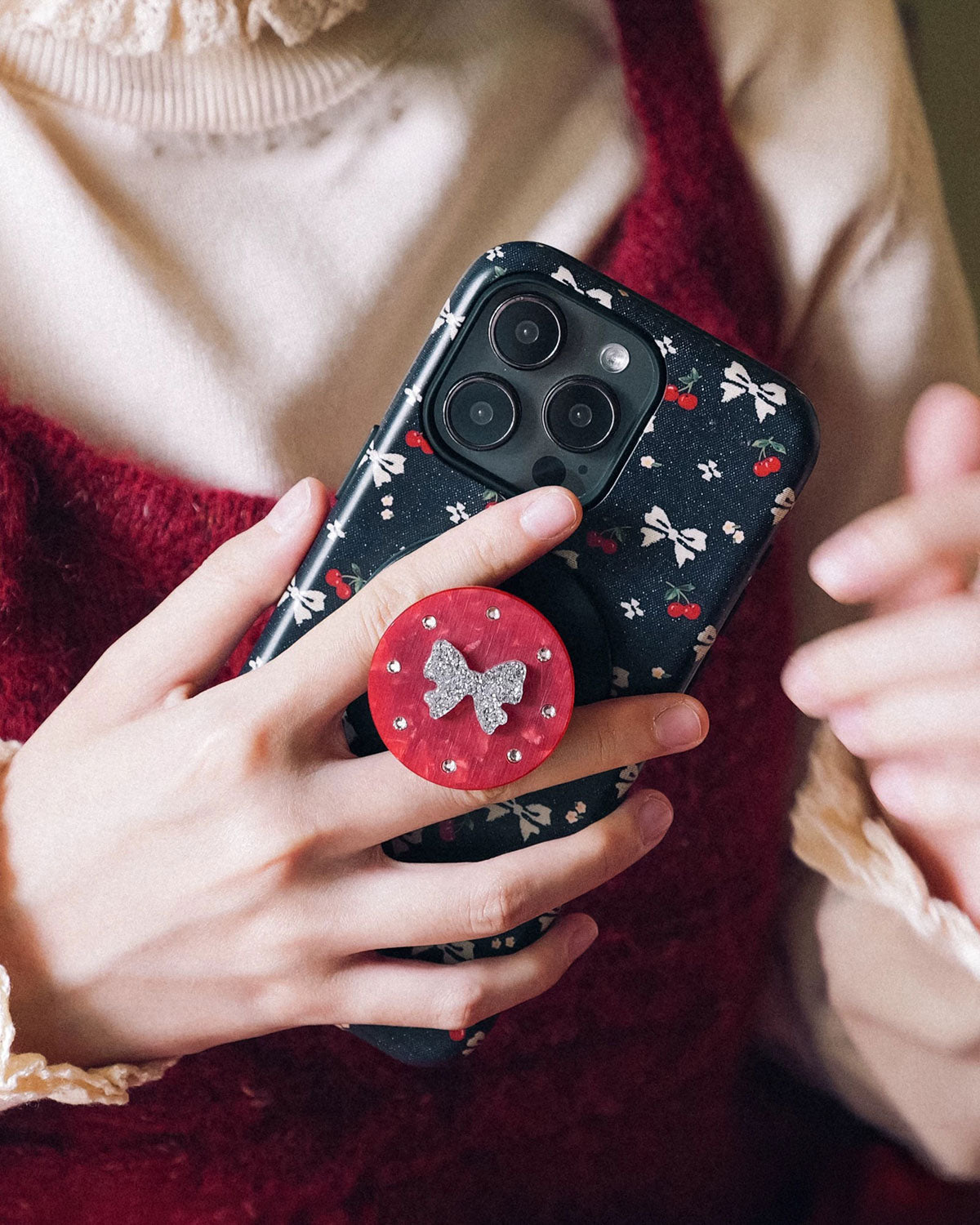 CHERRY BOW NIGHT PHONE CASE
