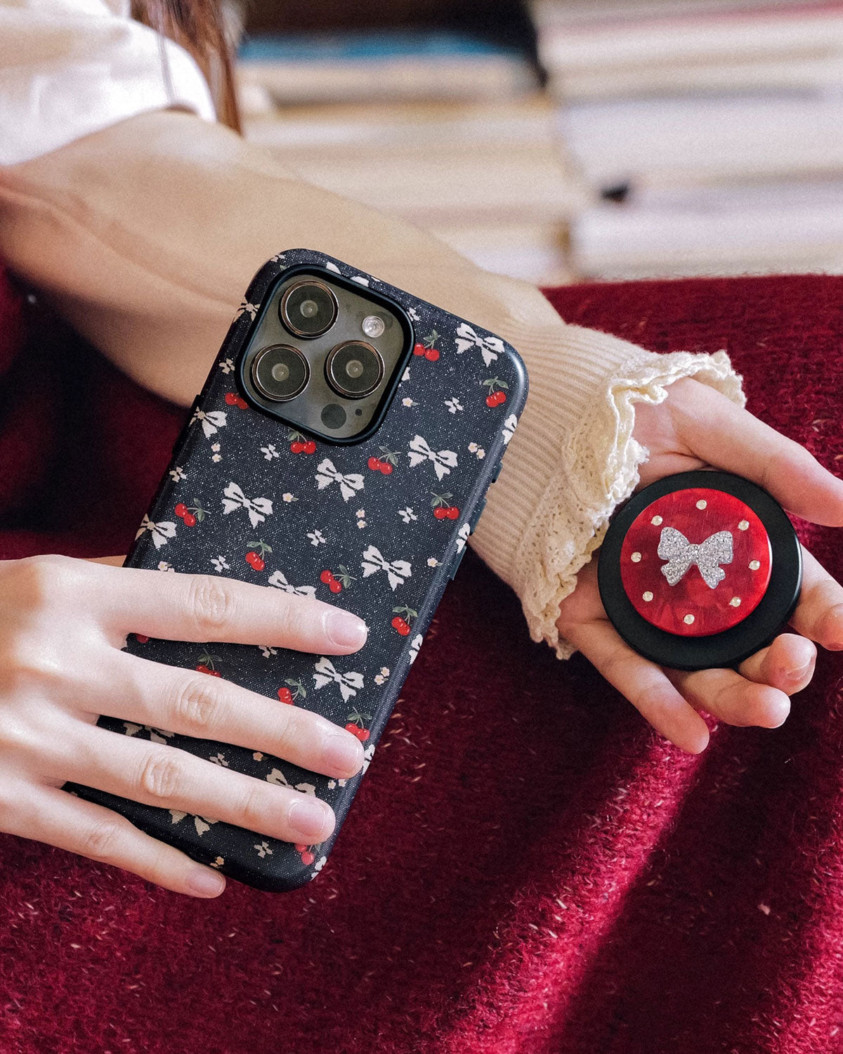 CHERRY BOW NIGHT PHONE CASE