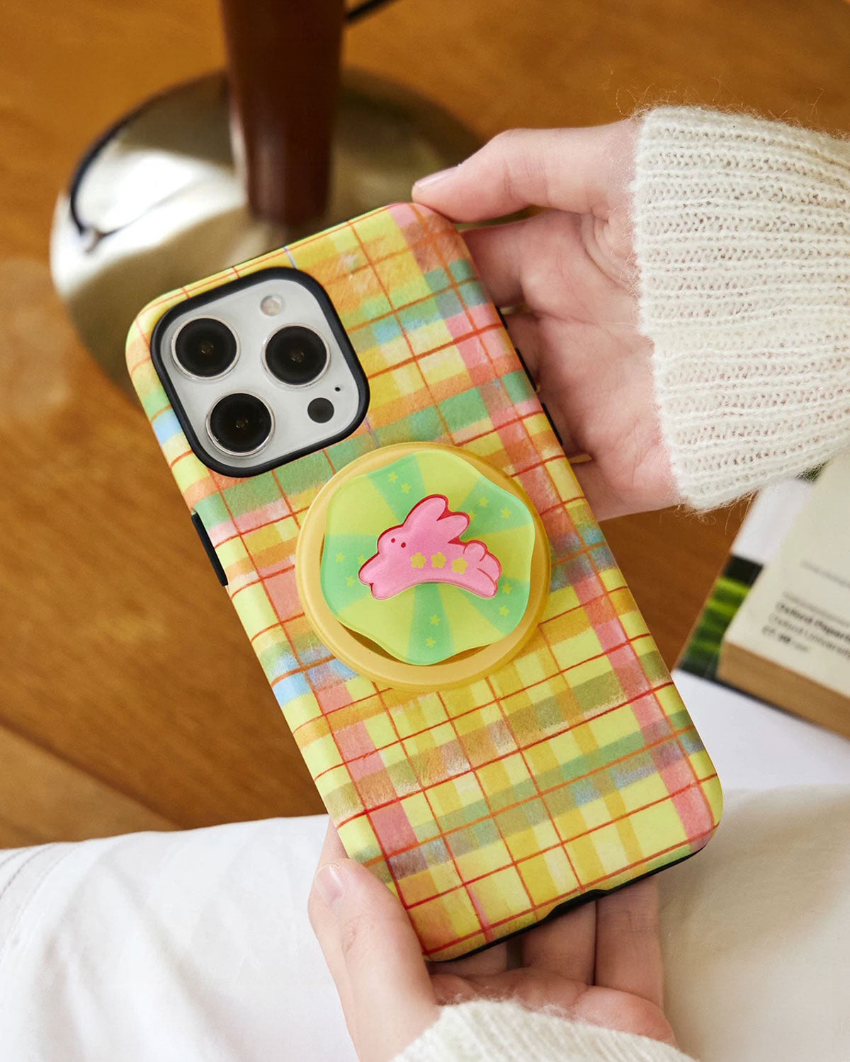 PLAID BUNNY POP PHONE CASE