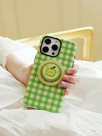 GREEN APPLE GINGHAM PHONE CASE