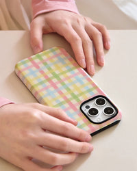 Pastel Flower Plaid Na Case Ng Telepono