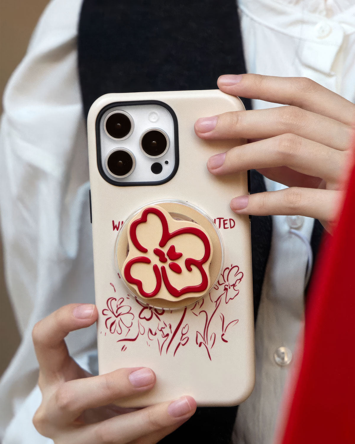 FLORAL CLOVER GRIP PHONE CASE