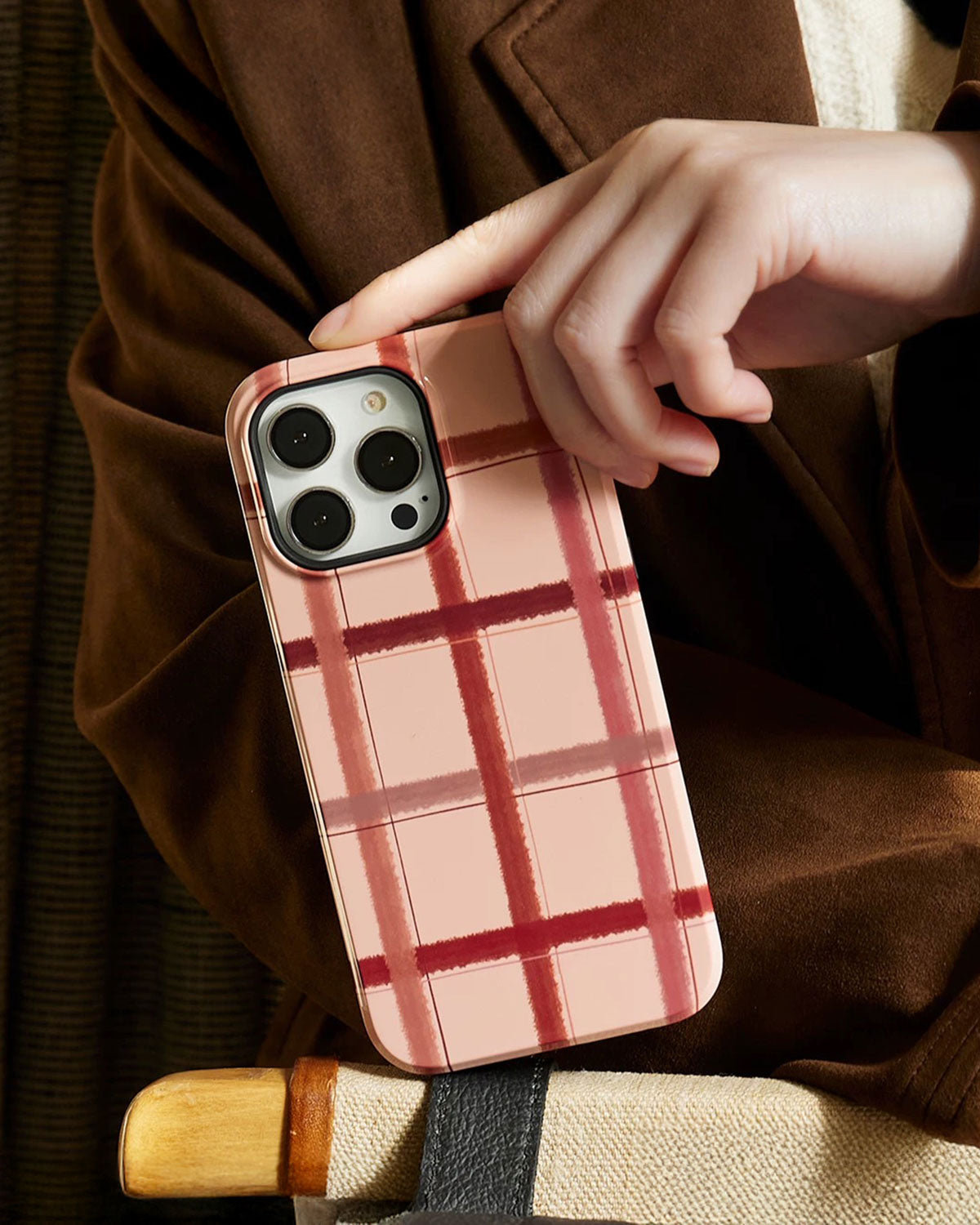 PLAID BERET GRIP PHONE CASE
