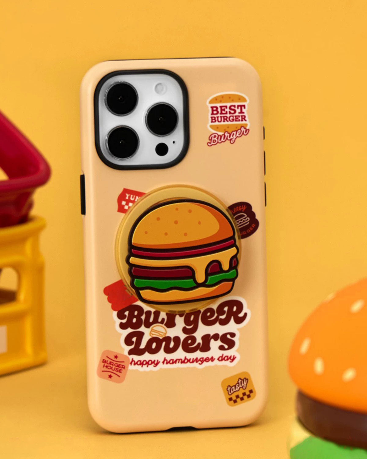 BURGER LOVERS GRIP PHONE CASE