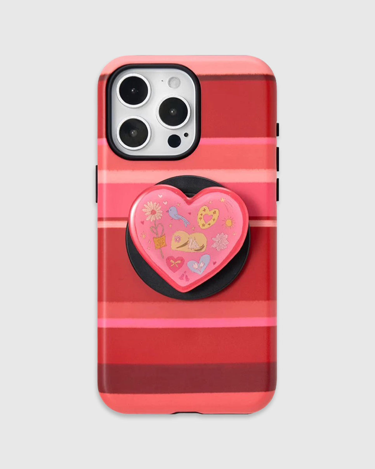 HEART STRIPE PHONE CASE