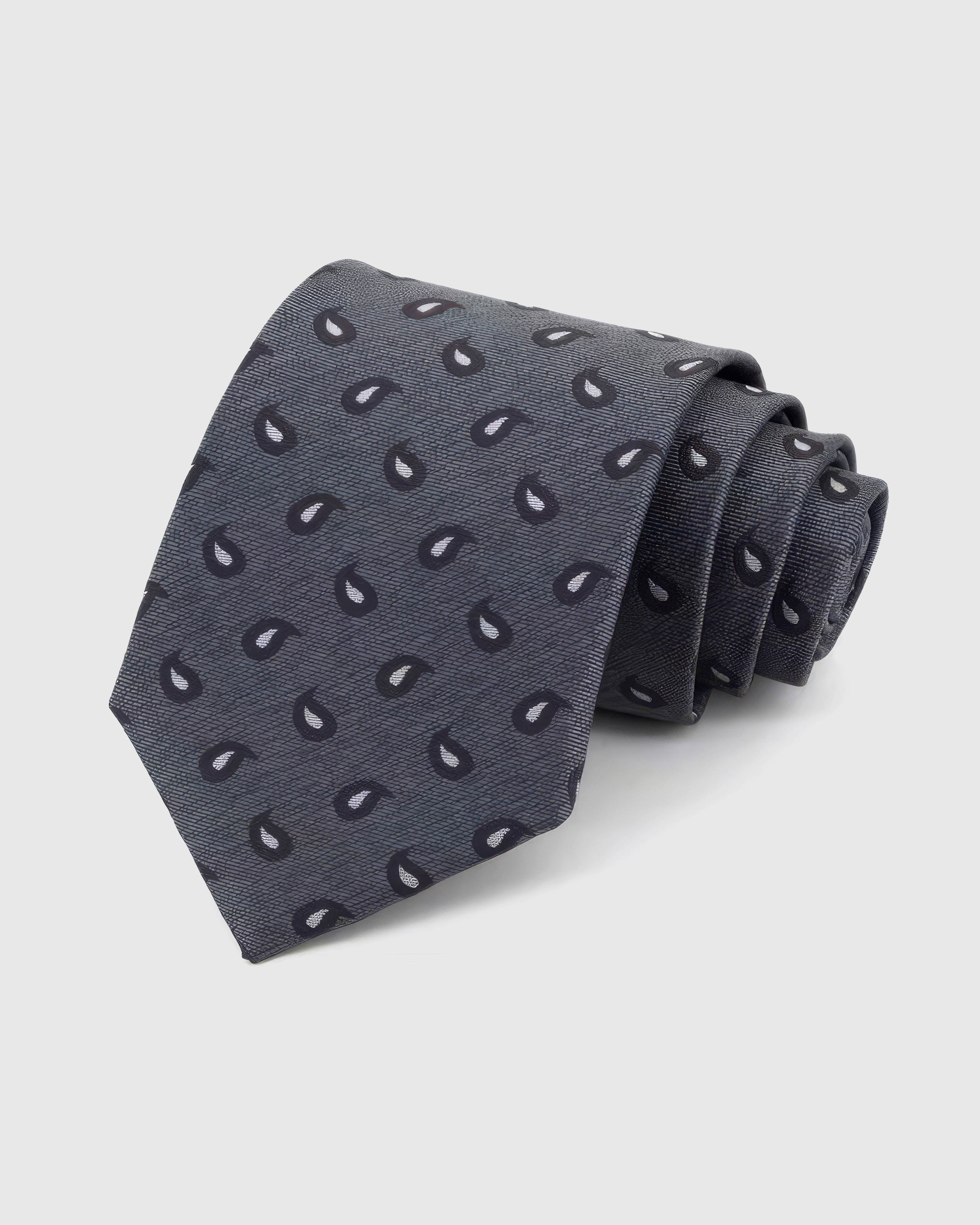 CHARCOAL TEARDROP TIE