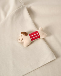 POLKA PUPPY SCATTER T-SHIRT — KREM
